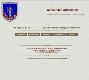 Homepage der Gemeinde Parthenstein im Jahr 2000